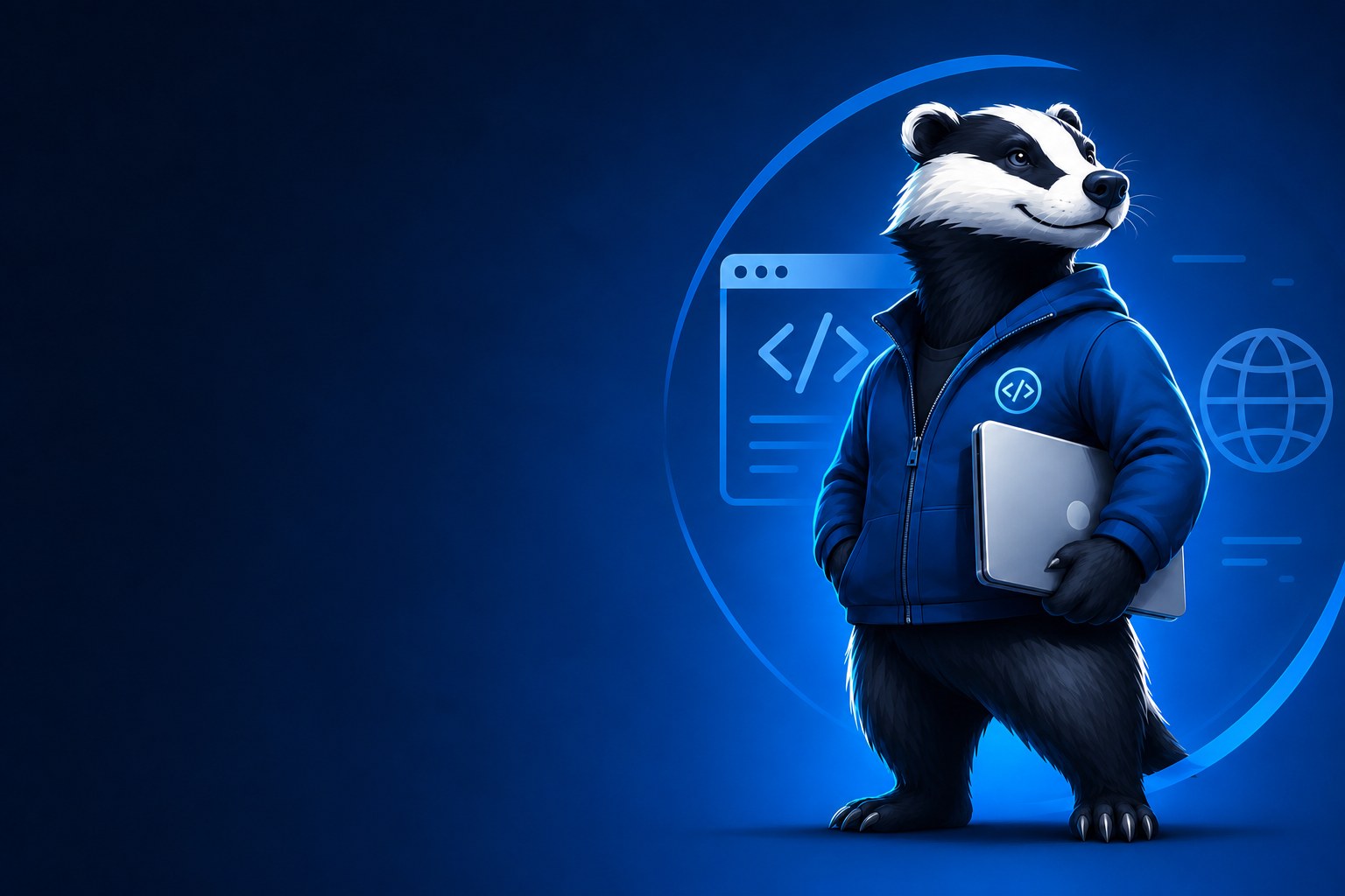 Blue Badger Studio mascot illustration